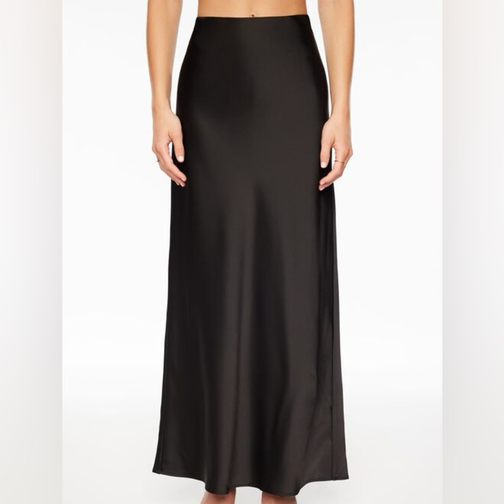 Dynamite Black Maxi Satin Skirt